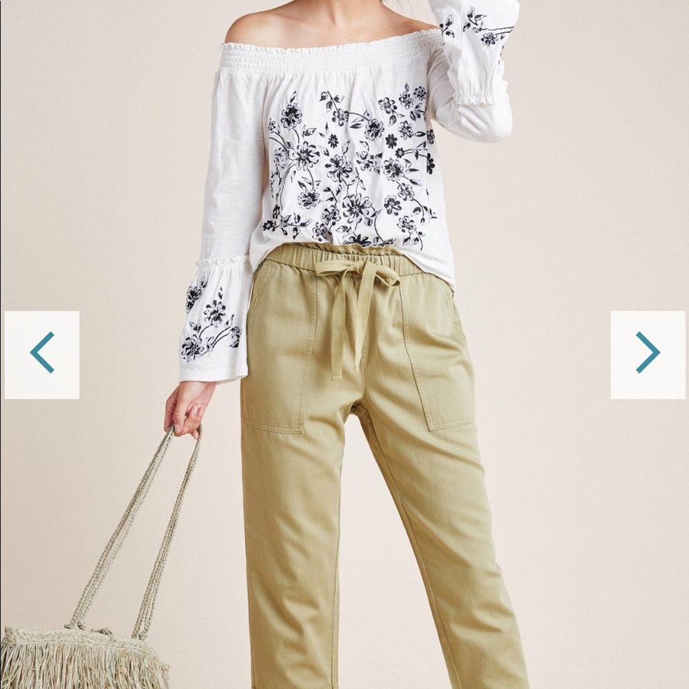 Annie embroidered off the shoulder top